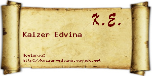 Kaizer Edvina névjegykártya